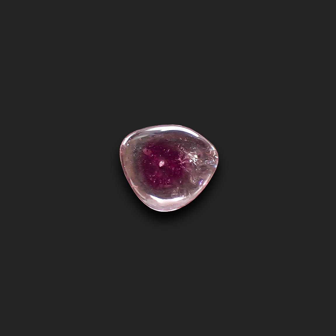 ピンクウォーターメロントルマリン 原石スライス コンゴ民主共和国産 2.77ct[230421484]11.8x10.3mm前後