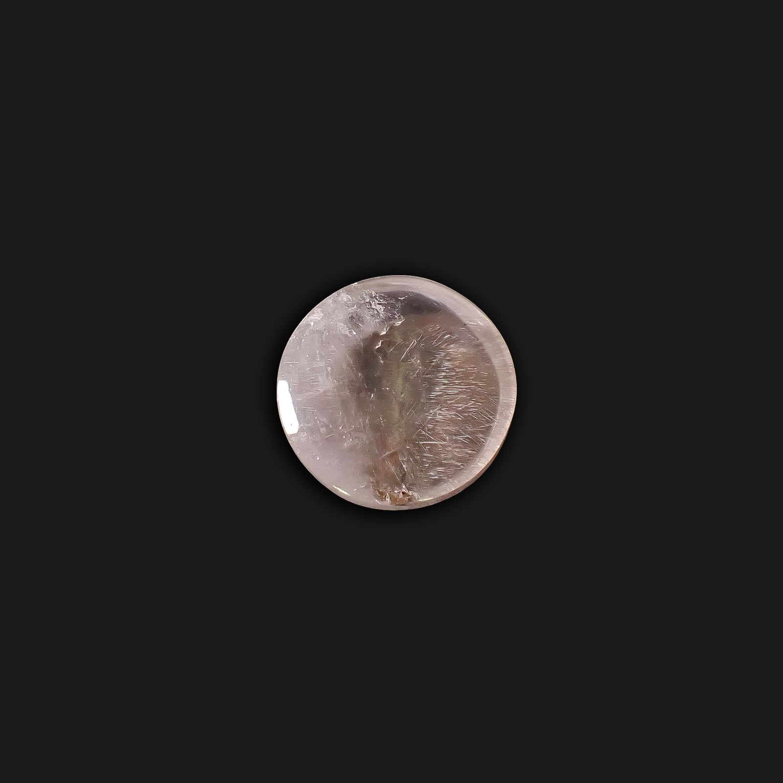 プラチナクォーツ ブラジル産 15.93ct / 18.4x18.3mm前後 [260131613]