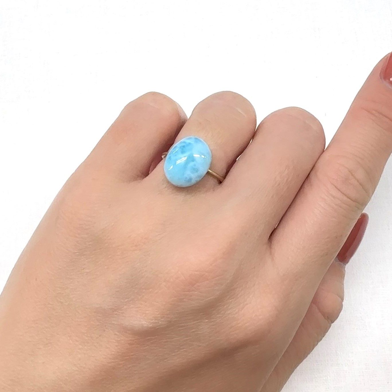 ラリマー ドミニカ共和国産 6.69ct [241029384]13.4x10.6mm前後
