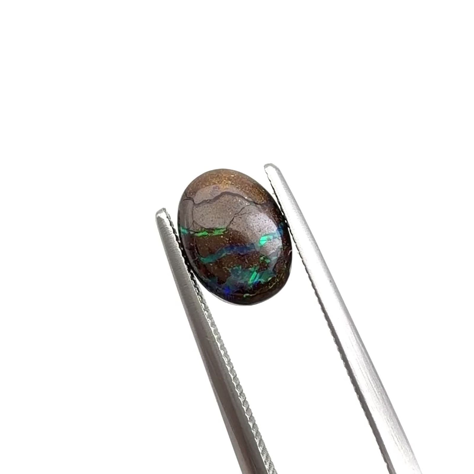 ギラギラとぅるとぅるボルダーオパール ボルダーオパール オーストラリア産 1.46ct / 8.8x6.4mm前後