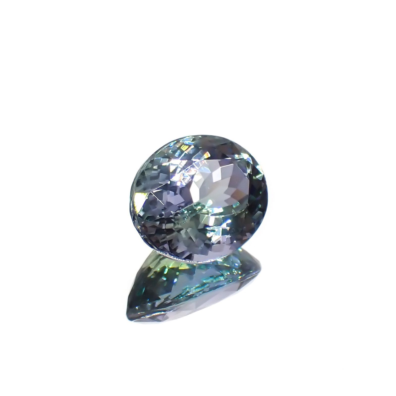 バイカラータンザナイト(宝石名ゾイサイト)タンザニア産 3.18ct 識別済[221119003]10x8.1mm前後