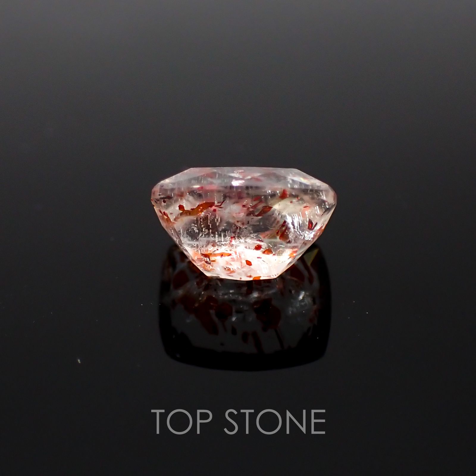 イリュージョンサンストーン(宝石名フェルドスパー) タンザニア産 2.43ct 識別済[210310193]9.1×7.4mm前後