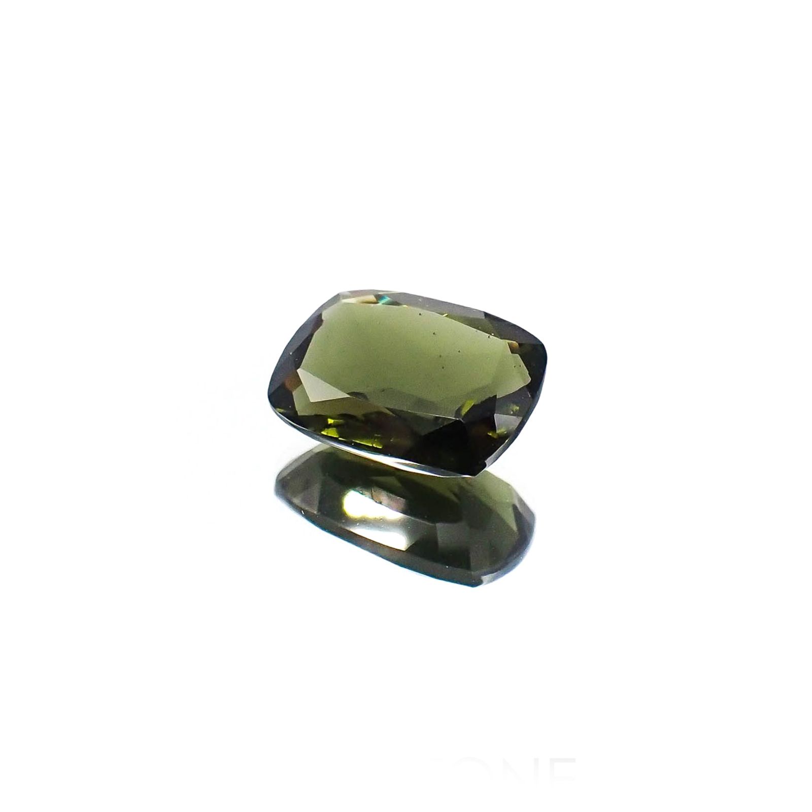 <ランダムセレクト1個販売> モルダバイト(宝石名モルダバイト) クッションカット 発見地：旧チェコスロバキア 5.00ct前後 識別済[20074004]14×10mm前後