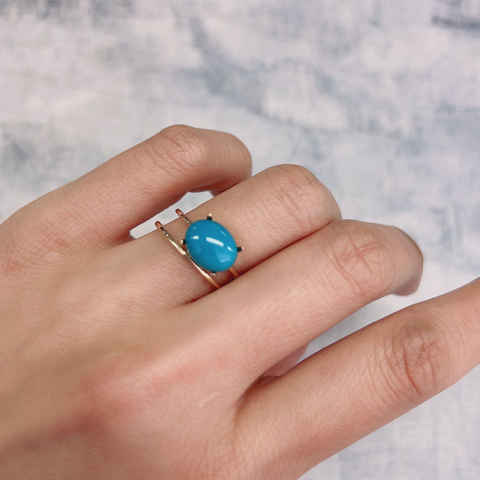ターコイズ(宝石名ターコイズ) アメリカ産 2.22ct 識別済[20095818]10.1×7.9mm前後