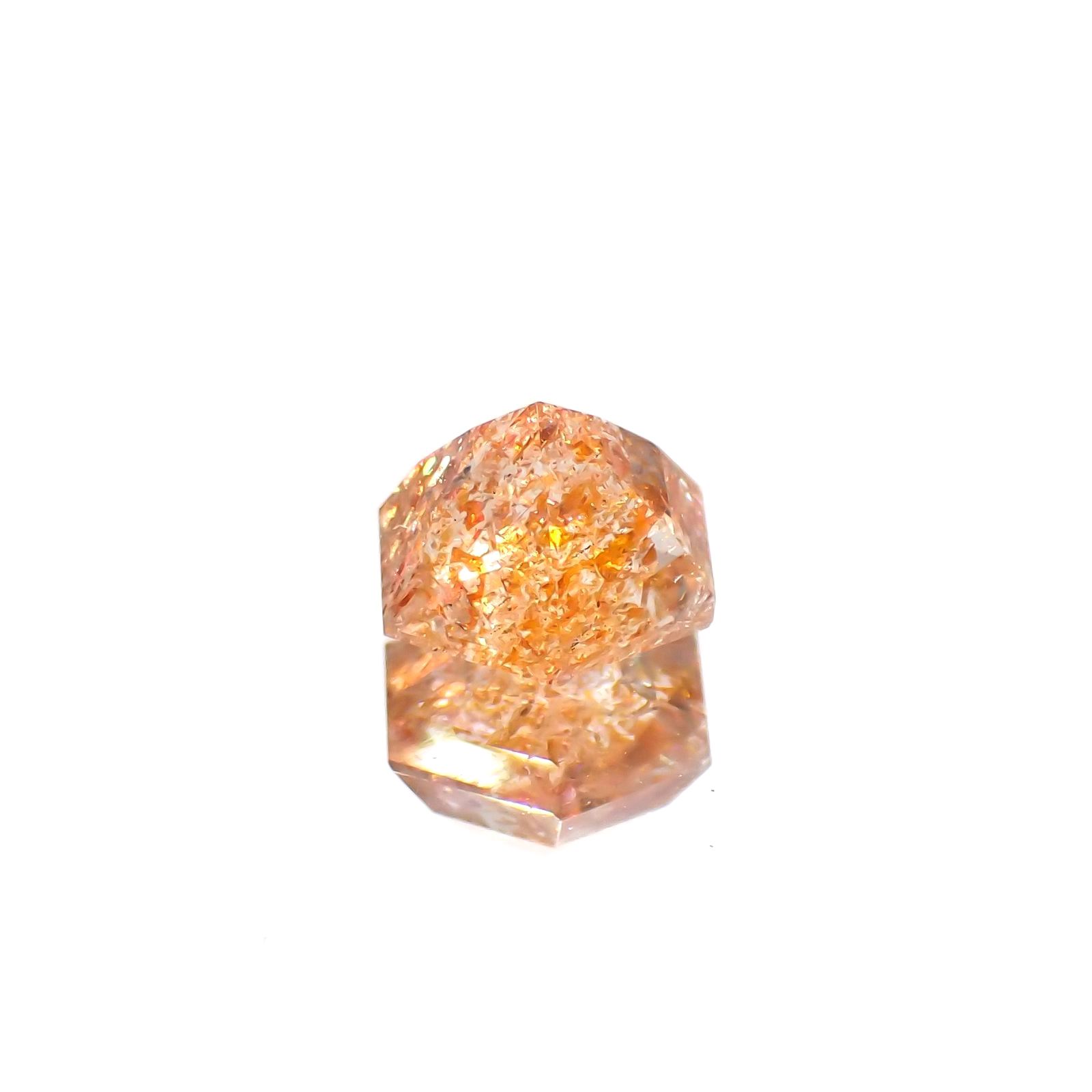 ◇ヘキサゴンカット◇イリュージョンサンストーンイリュージョンサンストーン タンザニア産 0.62ct / 5.2x5.1mm前後 [230320959]