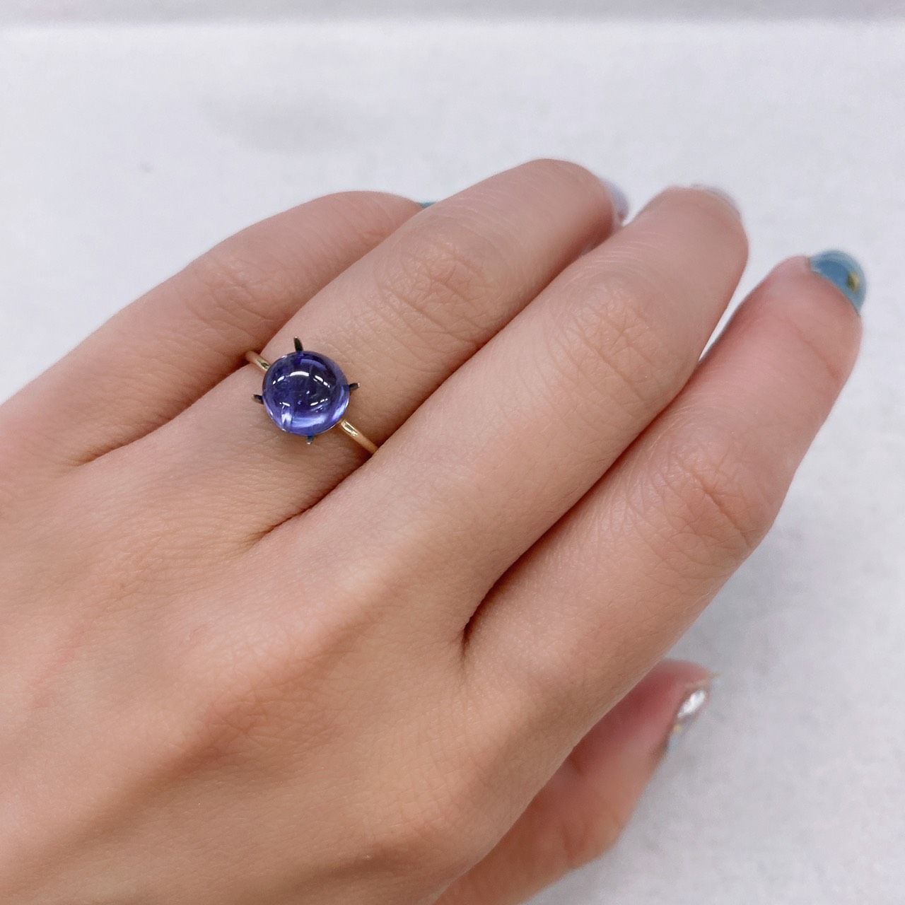 バイカラータンザナイト(宝石名バイカラー・ゾイサイト) タンザニア産 2.94ct 識別済[210812249]7.8×7.9mm前後