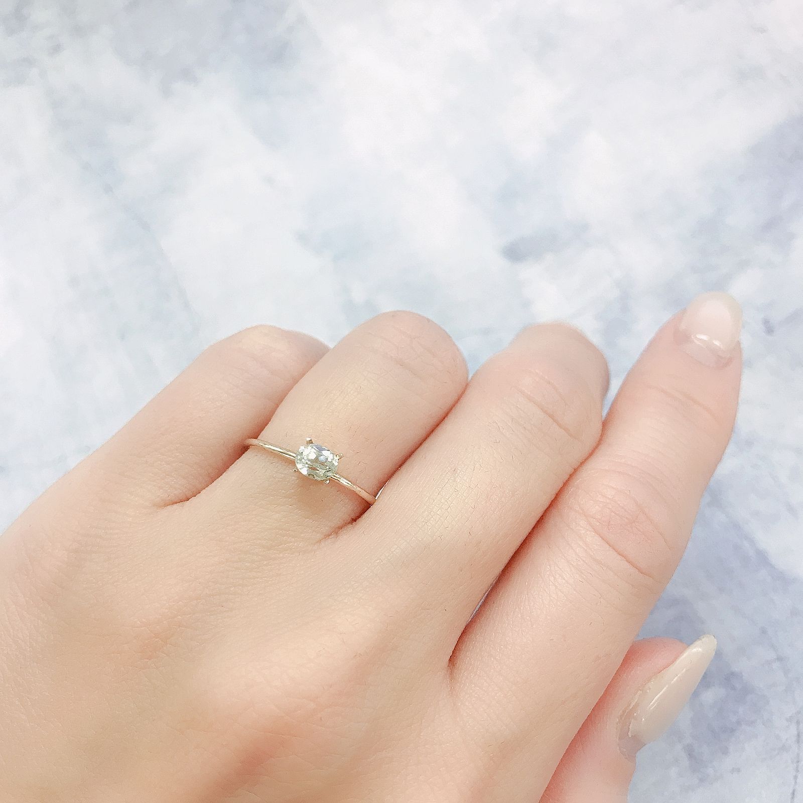 リューコガーネット(宝石名ホワイト グロッシュラー・ガーネット)ビルマ産 0.42ct 識別済[220616324]4.8x3.7mm前後