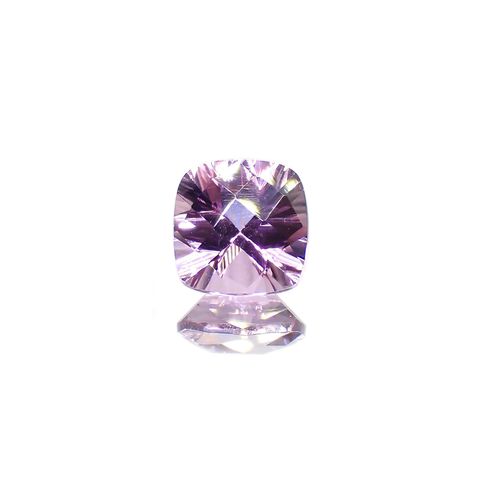 ◇チェッカーコンケーブカット◇アメジスト(宝石名アメシスト) ブラジル産 1.35ct 識別済[210913036]7.2×7.1mm前後