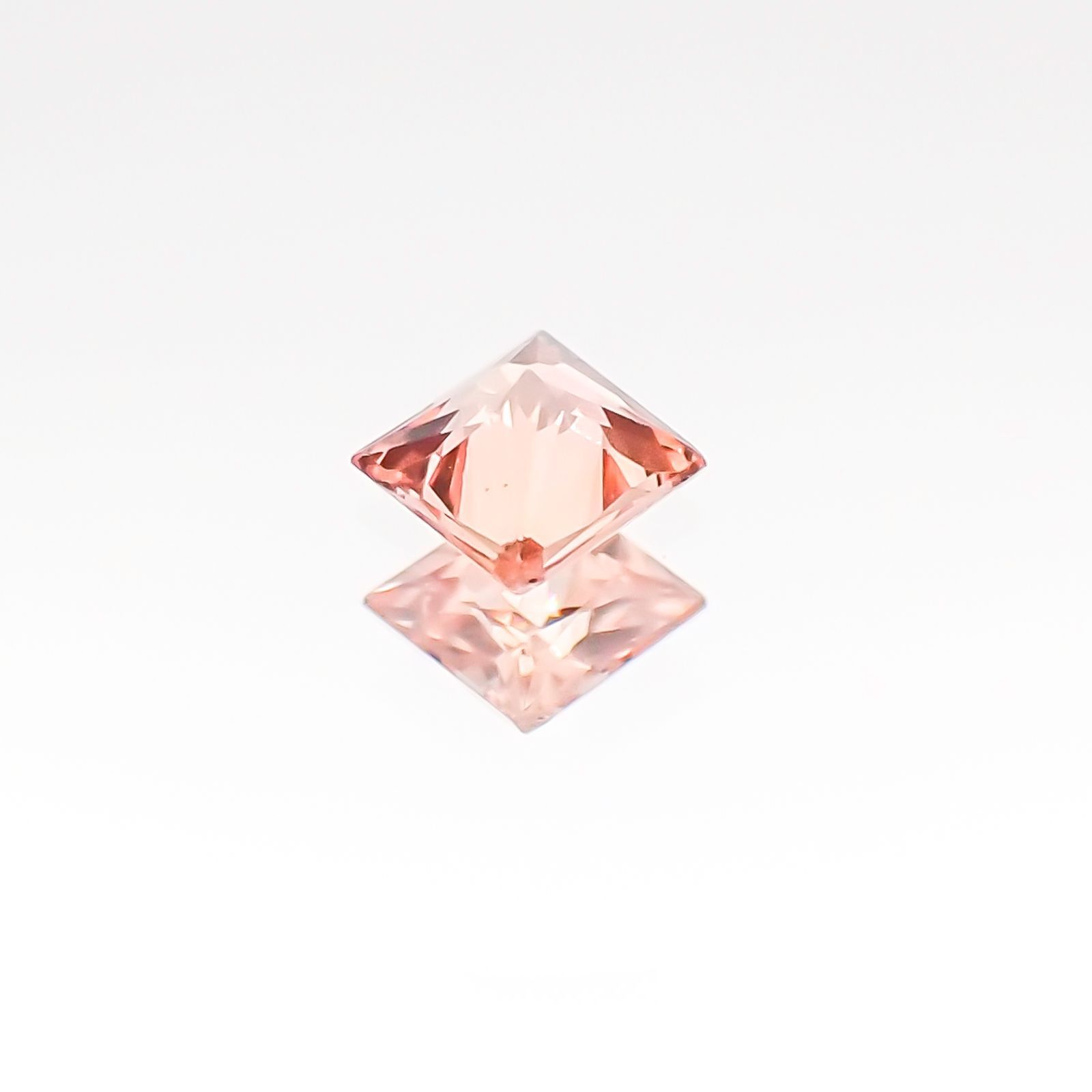 ◇プリンセスカット◇パパラチャサファイア ソーティング付き スリランカ産 ルース 0.084ct[20116962]2.41×2.36mm前後