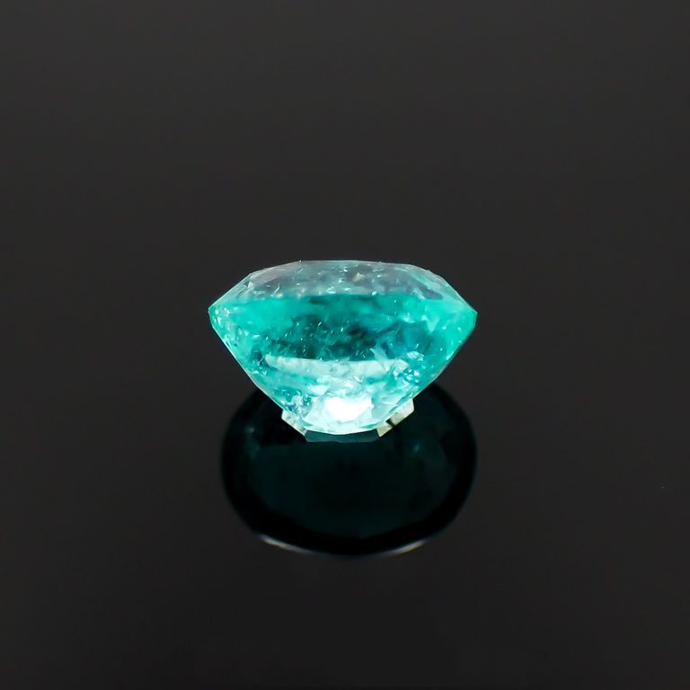 パライバトルマリン(宝石名トルマリン/別名パライバ・トルマリン)ブラジル・キントス鉱山産 0.362ct ソ付(宝貴協)[221018743]4.8x3.8mm前後