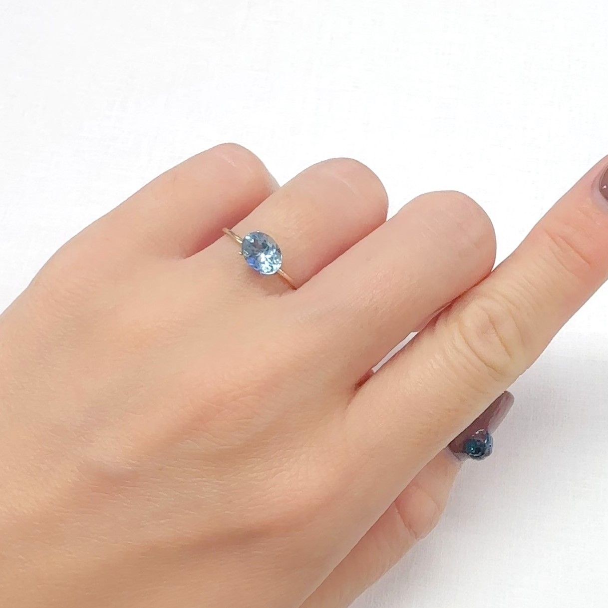 アクアマリン サンタマリアカラー マダガスカル産 0.85ct[240326972]7.4x5.5mm前後