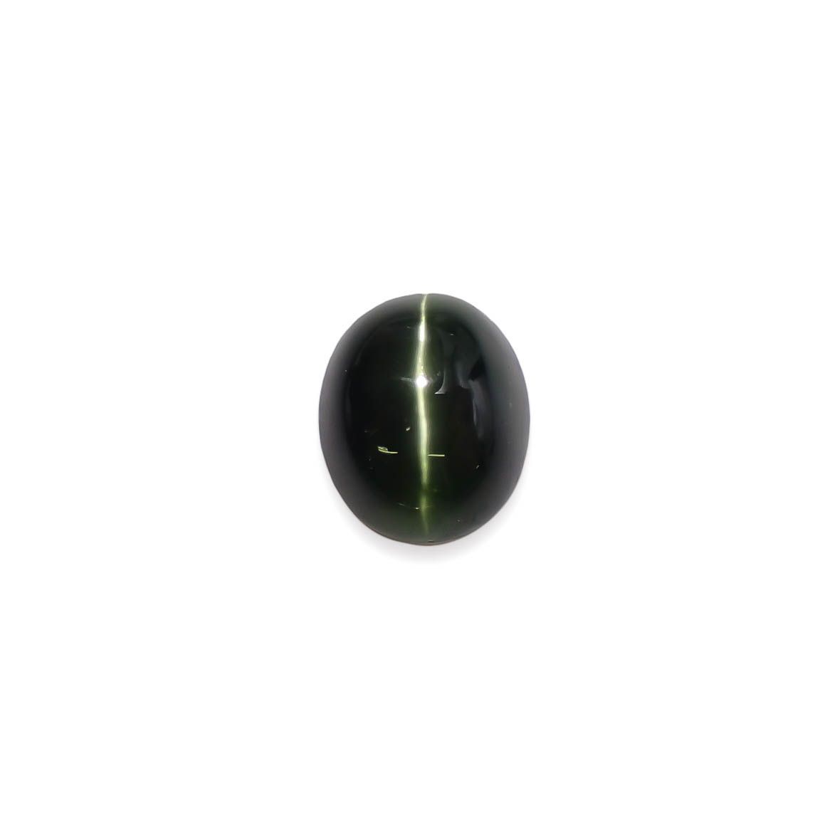 ダイオプサイドキャッツアイ(宝石名ダイオプサイト・キャッツアイ)ロシア産 4.364ct ソ付(CGL)[230120304]9.9x8.1mm前後