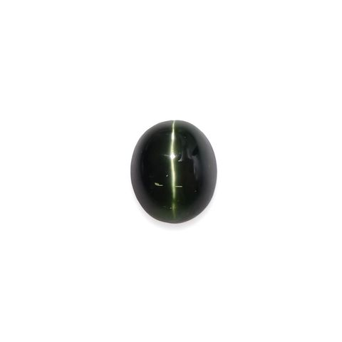 ダイオプサイドキャッツアイ(宝石名ダイオプサイト・キャッツアイ)ロシア産 4.364ct ソ付(CGL)[230120304]9.9x8.1mm前後