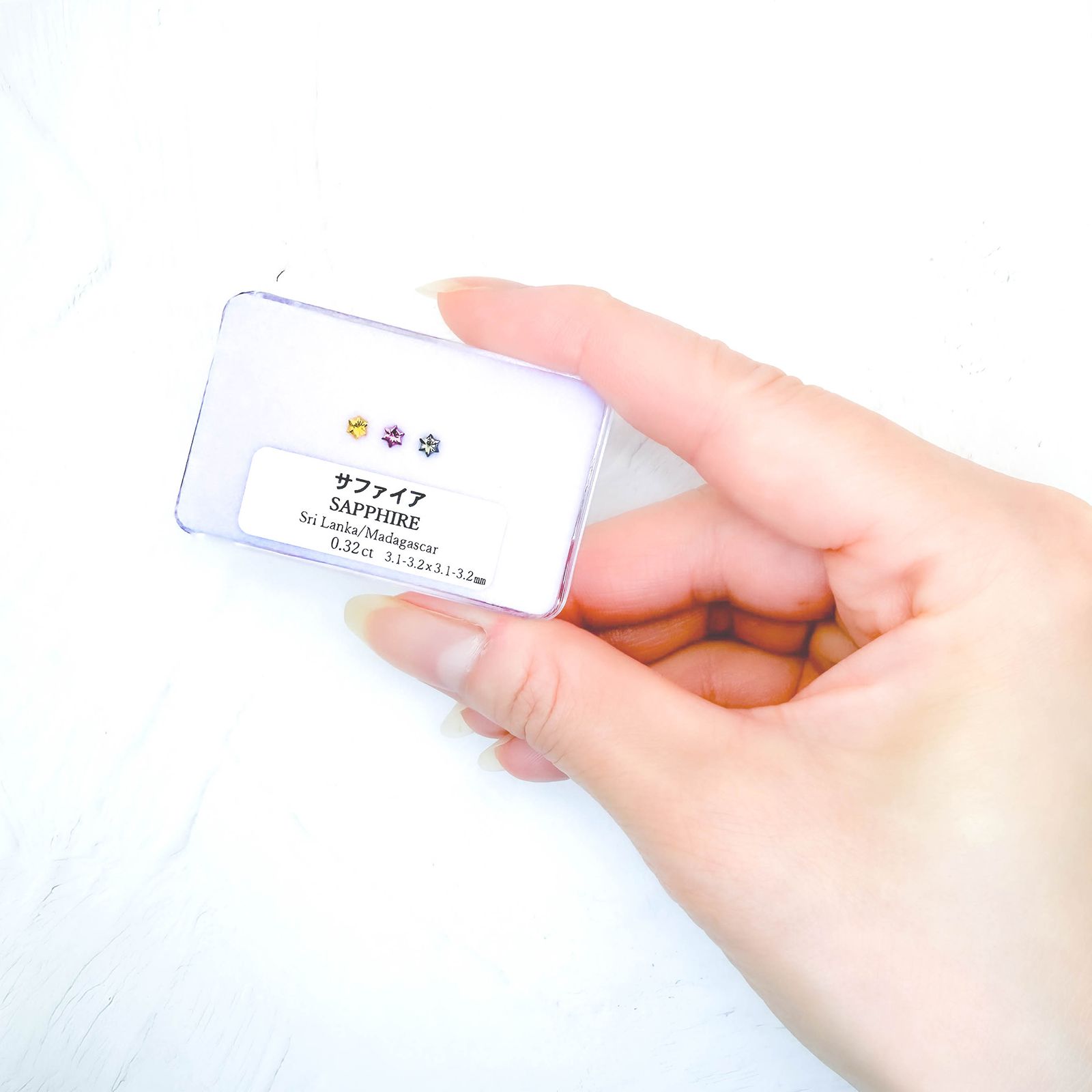 ◇カスタムカット◇サファイア カラーグラデーション3個セット スリランカ/マダガスカル産 0.32ct(3pcs合計) / 3.1-3.2x3.1-3.2mm前後 [260632323]