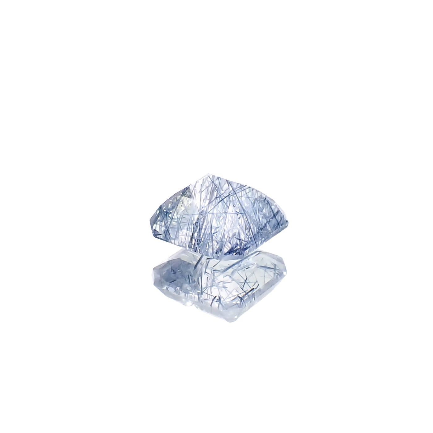 インディゴライトインクォーツ ブラジル産 3.30ct [241229598]9x8.8mm前後