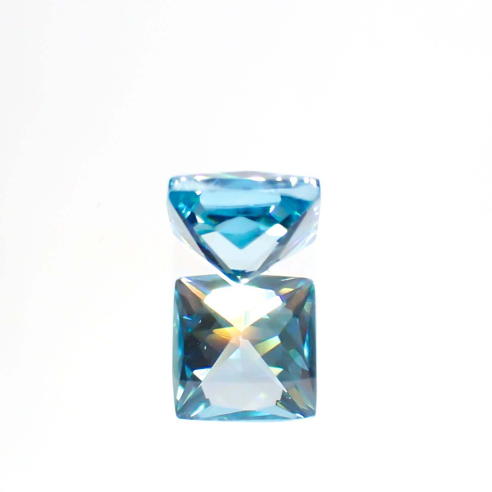 ◇プリンセスカット◇ブルージルコン(宝石名ジルコン)カンボジア産 0.96ct 識別済[220113990]5x4.9mm前後