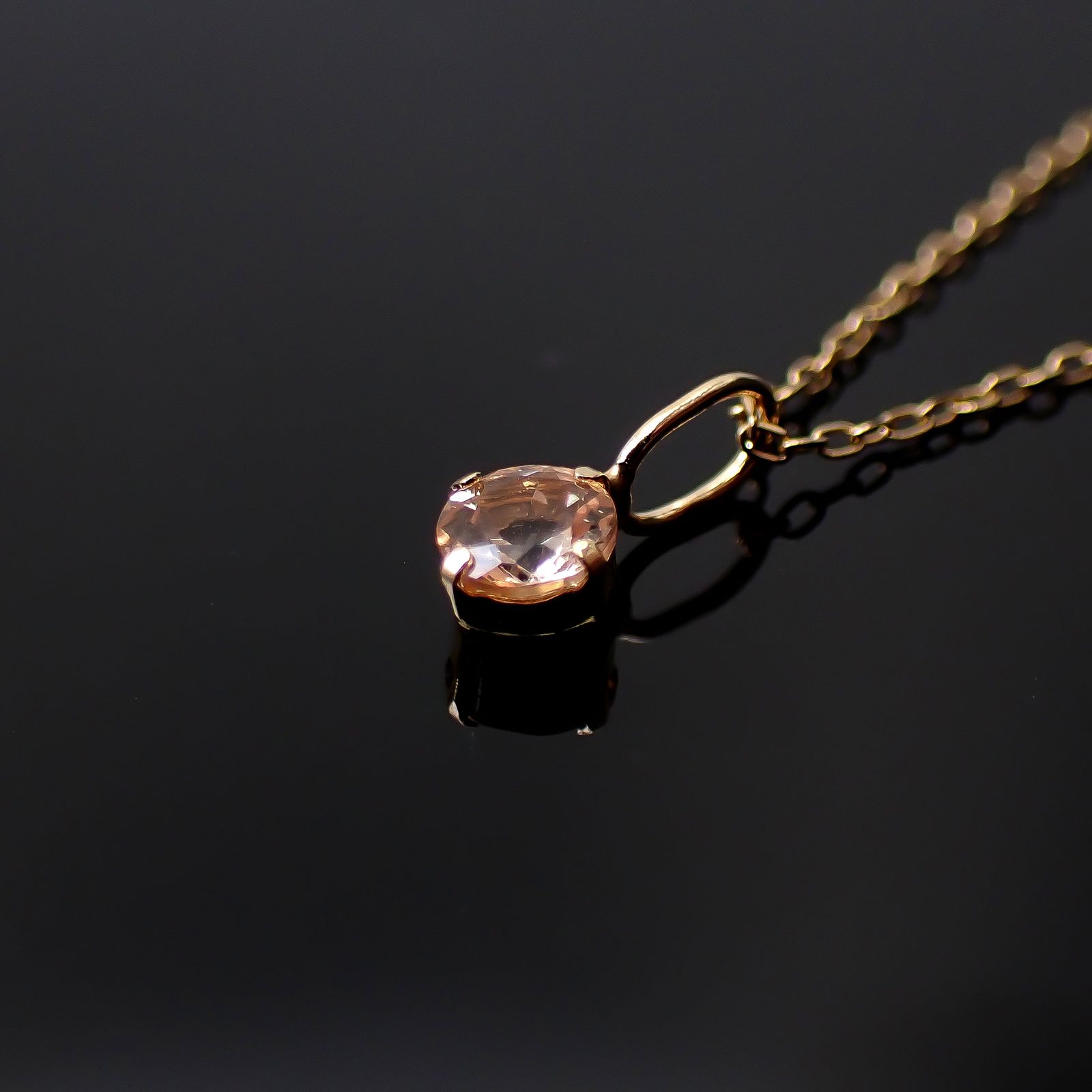 ◇K18 Petitデザイン限定品◇一粒石ジュエリー | インペリアルトパーズ 3.5mm [チャーム/ペンダントトップ※チェーン別売り]