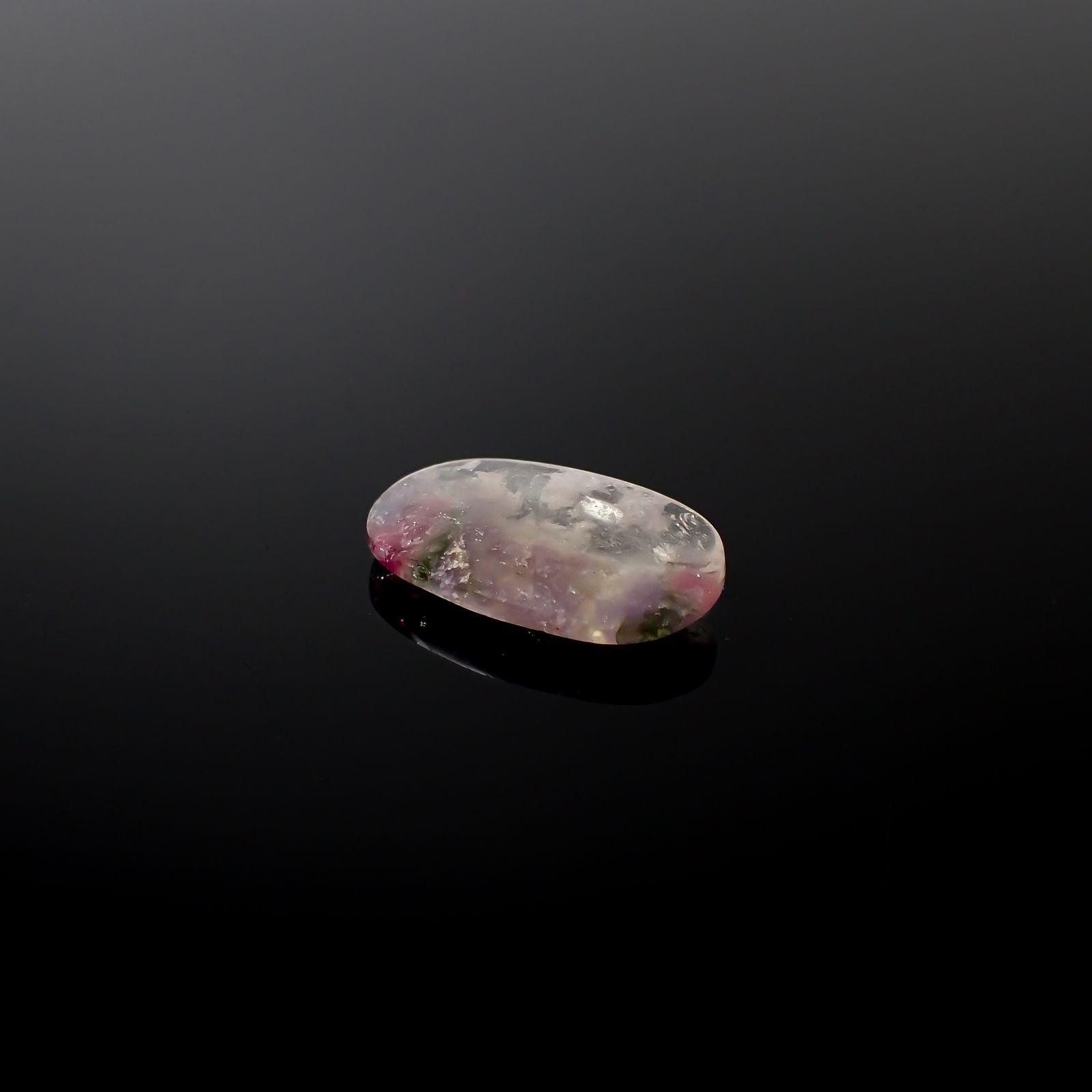 ウォーターメロントルマリンインクォーツ ブラジル産 13.66ct[240427189]24.5x14.5mm前後