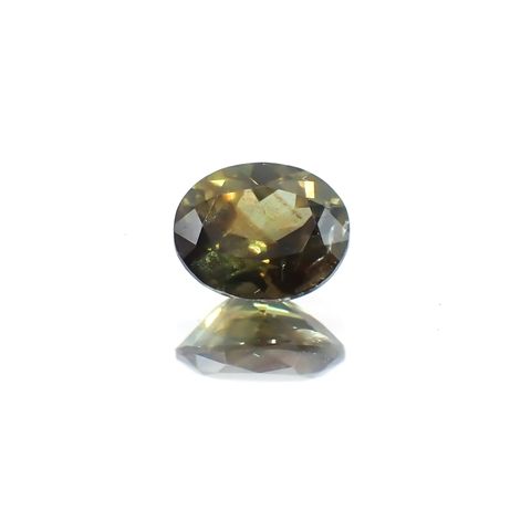 ゴールドシーンサファイア 非加熱(宝石名シーン・サファイア) ケニア産 0.599ct ソ付(彩珠)[25129294]5.5×4.5mm前後