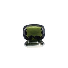 <ランダムセレクト1個販売> モルダバイト(宝石名モルダバイト) クッションカット 発見地：旧チェコスロバキア 8.50ct前後 識別済[20074005]16×12mm前後