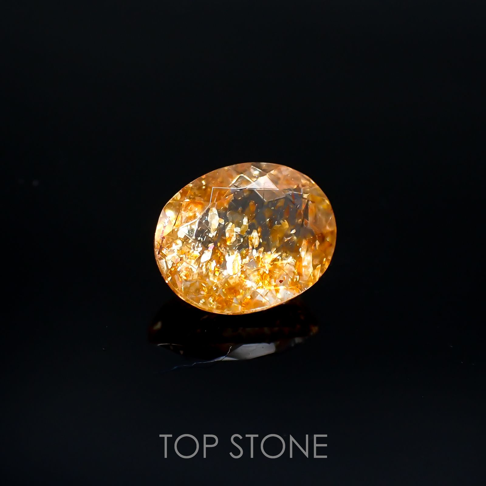 イリュージョンサンストーン インド産 1.77ct[220917577]8.9x7.1mm前後
