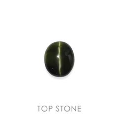 ダイオプサイドキャッツアイ(宝石名ダイオプサイト・キャッツアイ)ロシア産 2.298ct ソ付(CGL)[230120306]9.6x7.9mm前後