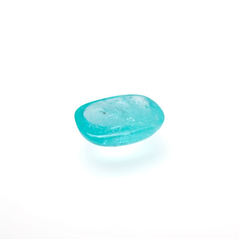 パライバトルマリンキャッツアイ(宝石名トルマリン/別名パライバ・トルマリン)ブラジル・キントス鉱山産 0.655ct ソ付(宝貴協)[221018765]6.3x5.1mm前後