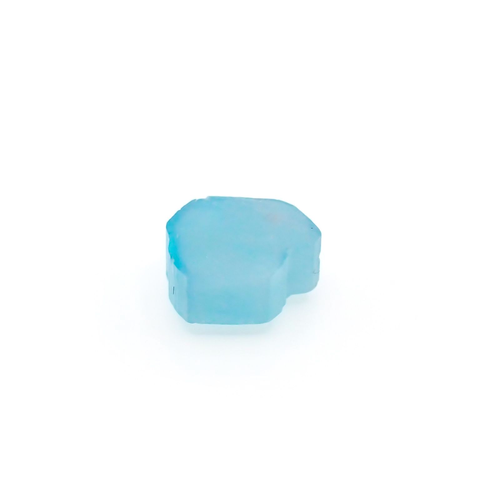 パライバトルマリン 原石スライス ブラジル・パライバ州バターリャ鉱山産 1.55ct / 6.8x7.1mm前後 [251016496]