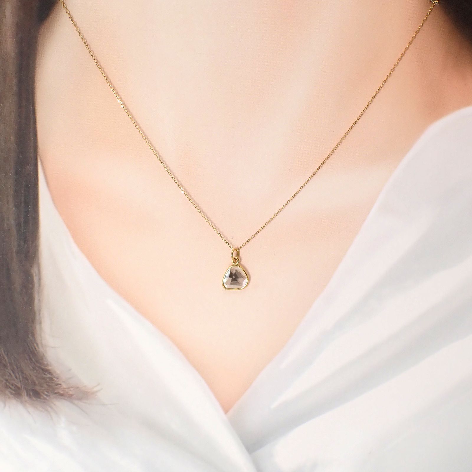 ◇K18仕様◇トラピッチェスライスダイヤモンド ペンダントトップ/チャーム(※チェーン別売り) 1.26ct / 8.3x8.4mm前後 [250430221]