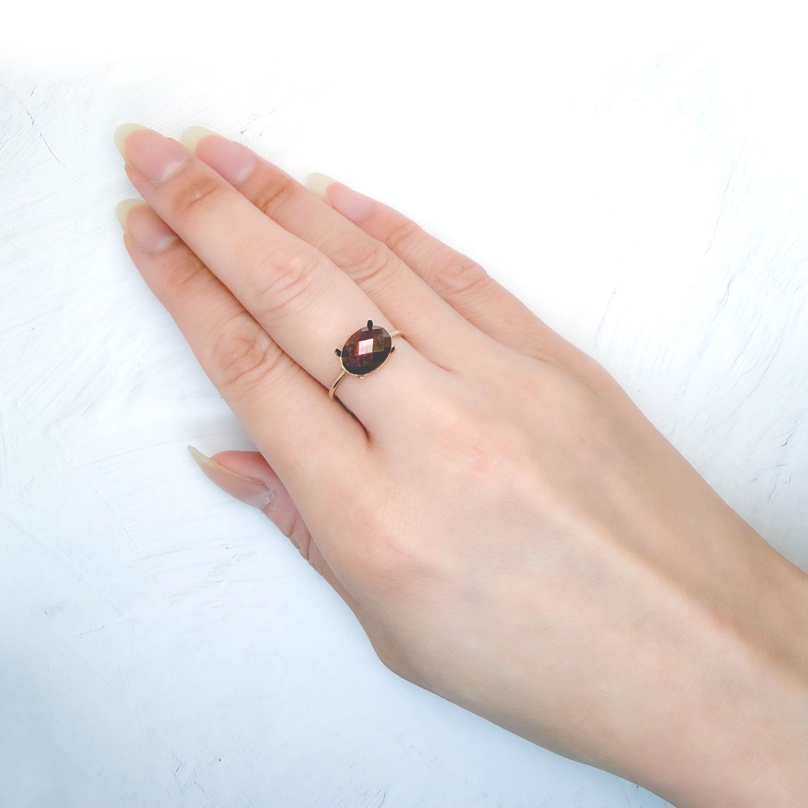 ◇チェッカーカット◇レインボーガーネット 日本・奈良県産 2.44ct / 9.7x7.3mm前後 [260932918]
