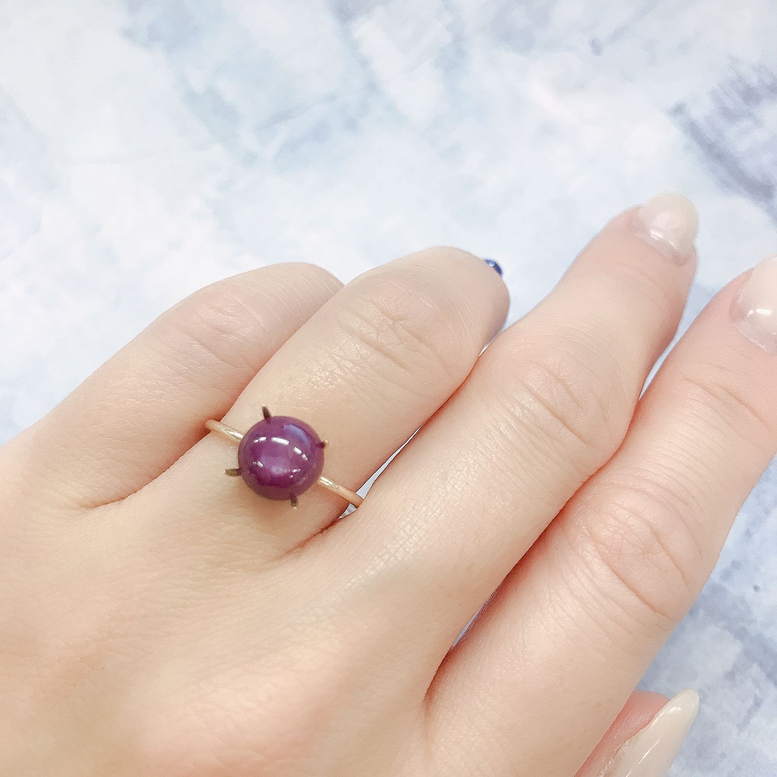 スタールビー(宝石名スター・ルビー)インド産 2.93ct 識別済[220616103]7.8x7.8mm前後