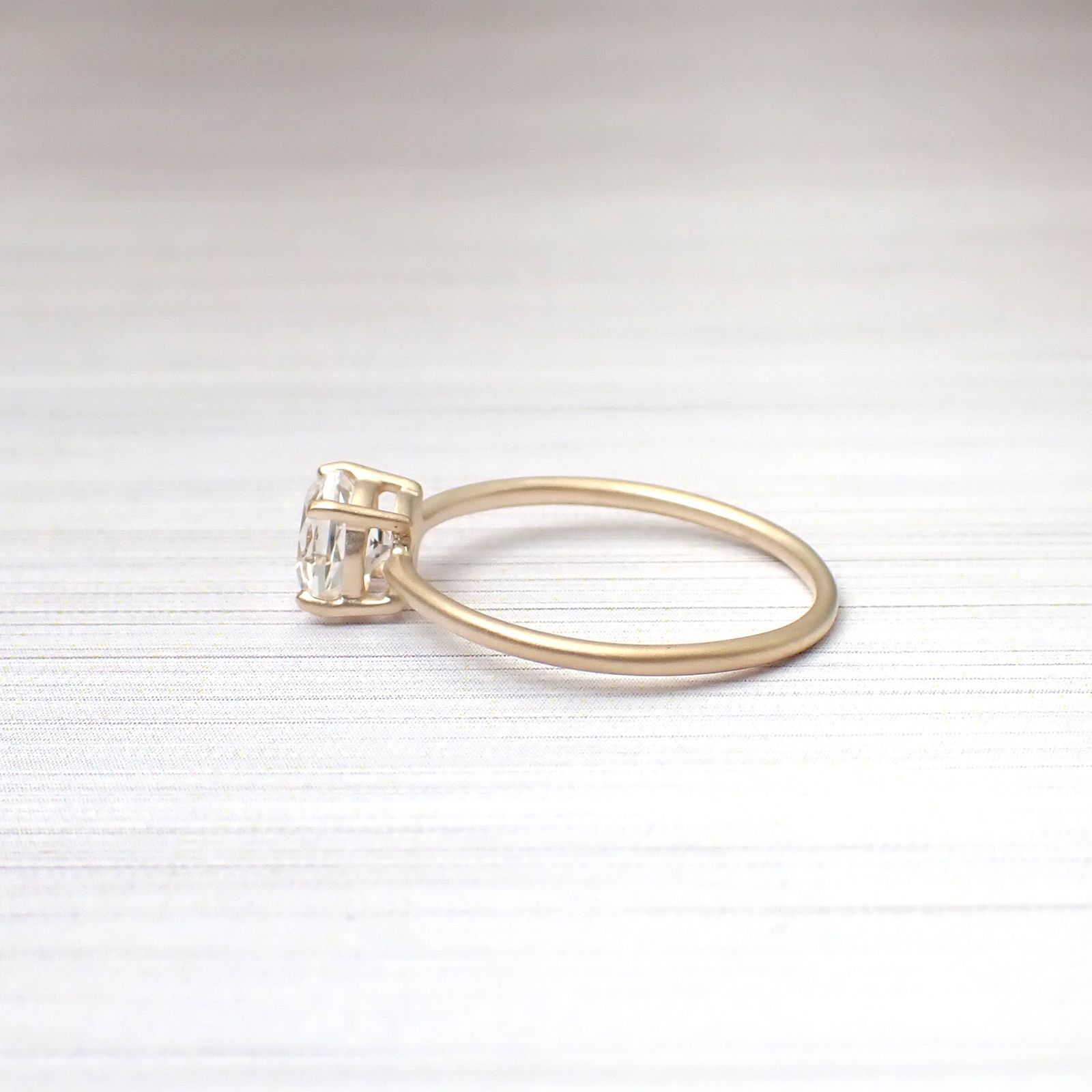 リング空枠：石留め▶クォーツ（お客様製作例）