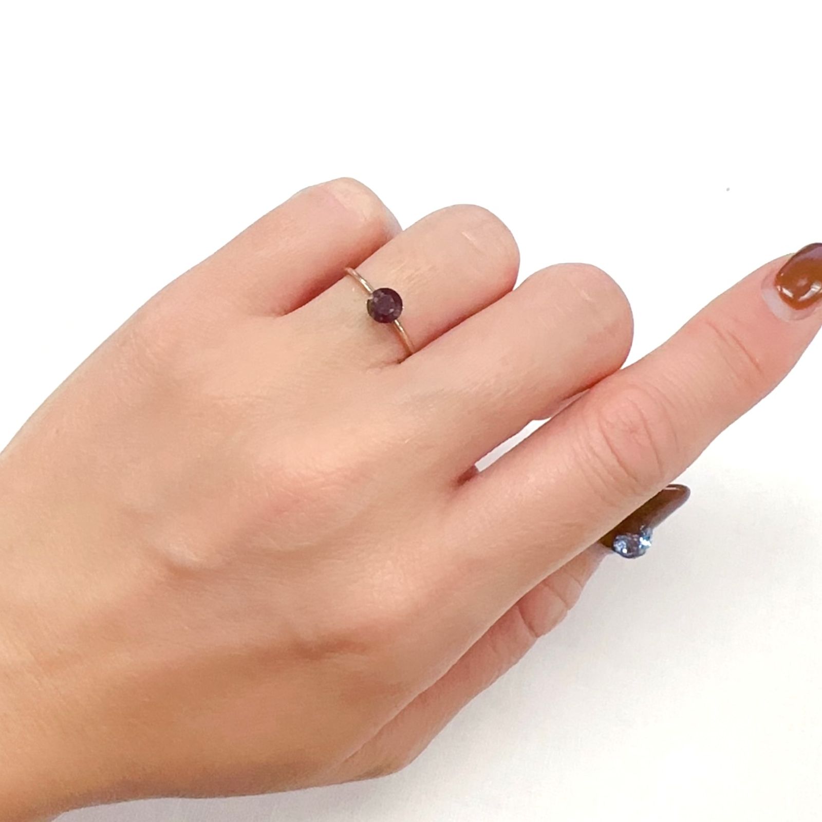 バイカラーオレゴンサンストーン(宝石名バイカラー・ラブラドライト)アメリカ・オレゴン州産 0.55ct 識別済[231124120]5.1x5.1mm前後