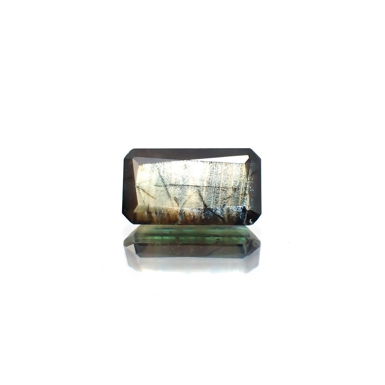 ゴールドシーンサファイア 非加熱(宝石名シーン・サファイア) ケニア産 ソ付(彩珠) 1.916ct / 8.9x5mm前後 [210310351]