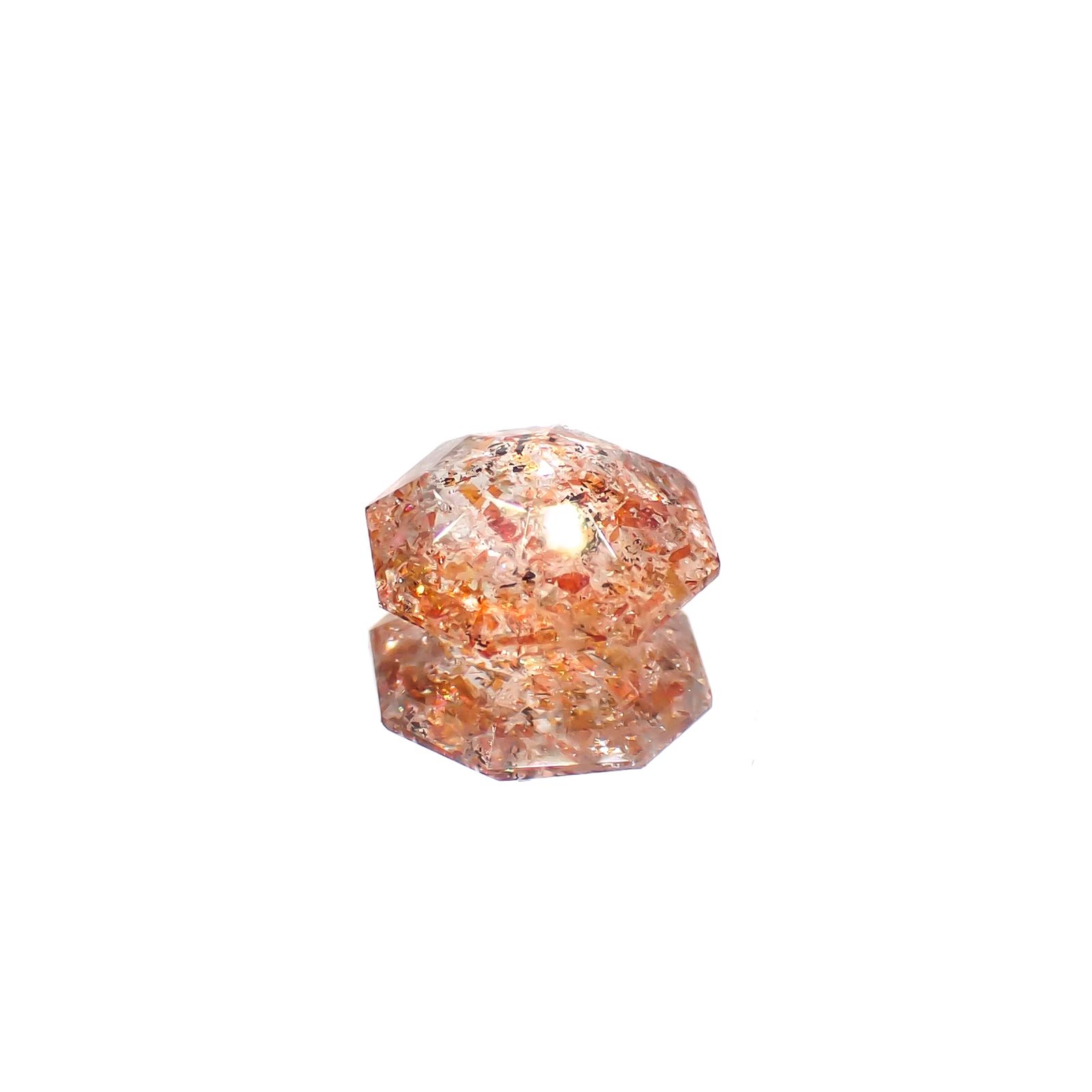 ◇オクタゴンカット◇イリュージョンサンストーン タンザニア産 0.79ct[240628264]6.4x6.4mm前後