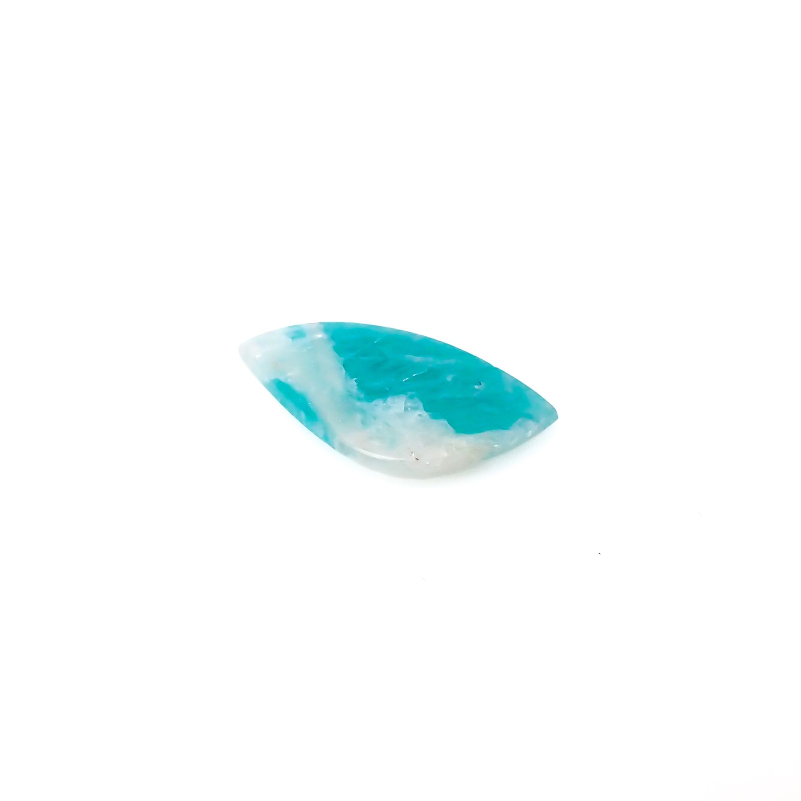 ◇フリーフォーム◇マトリックスアマゾナイト(アマゾナイトインクォーツ/フェルドスパー) ブラジル産 3.35ct[240226339]19.4x10.8mm前後