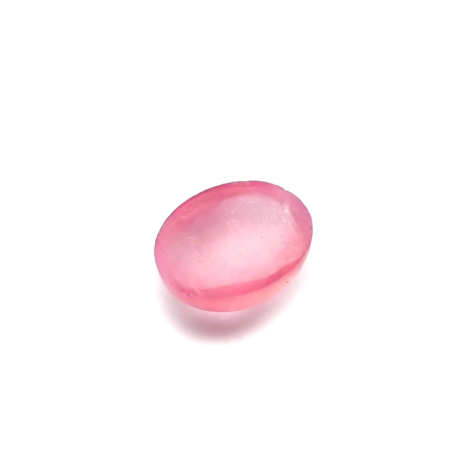 ペツォッタイトキャッツアイ(ラズベリル)(宝石名ペツォッタイト・キャッツアイ) マダガスカル産 0.359ct ソ付(彩珠)[210711642]4.7×3.8mm前後