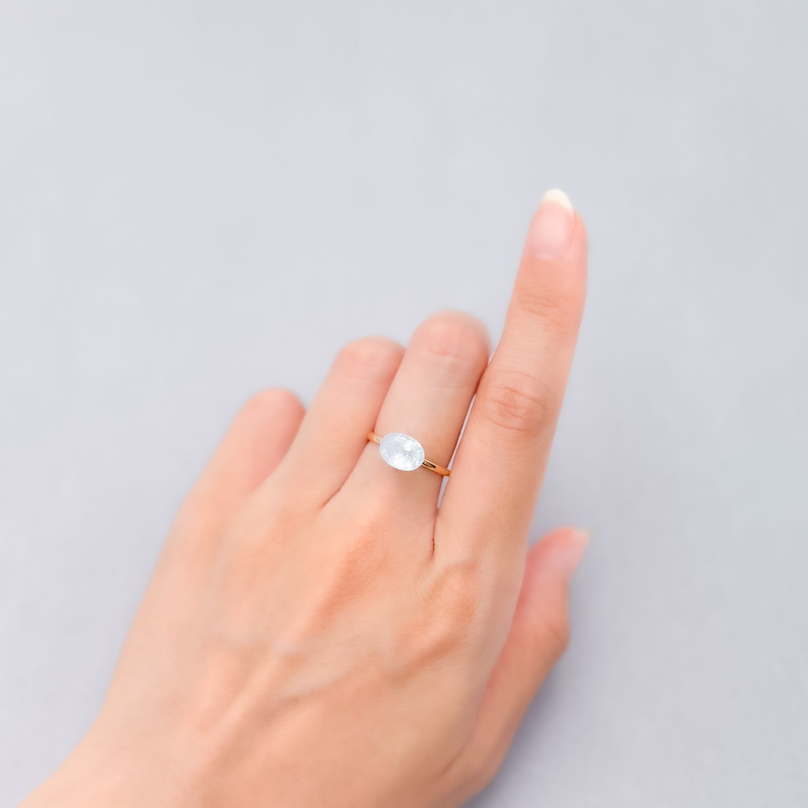イリデッセンスアクアマリン ブラジル産 1.35ct [250730706]9x6.6mm前後