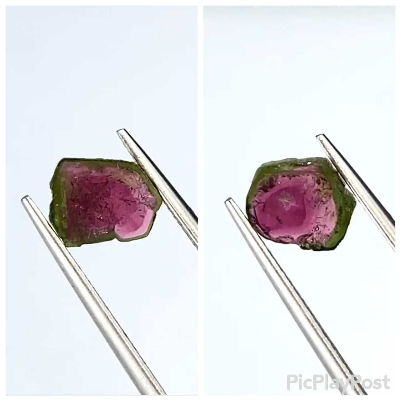 ウォーターメロントルマリン　エルバイト　スライス　ブラジル産　TO1 ウォーターメロントルマリン 原石スライス ブラジル産 3.73ct