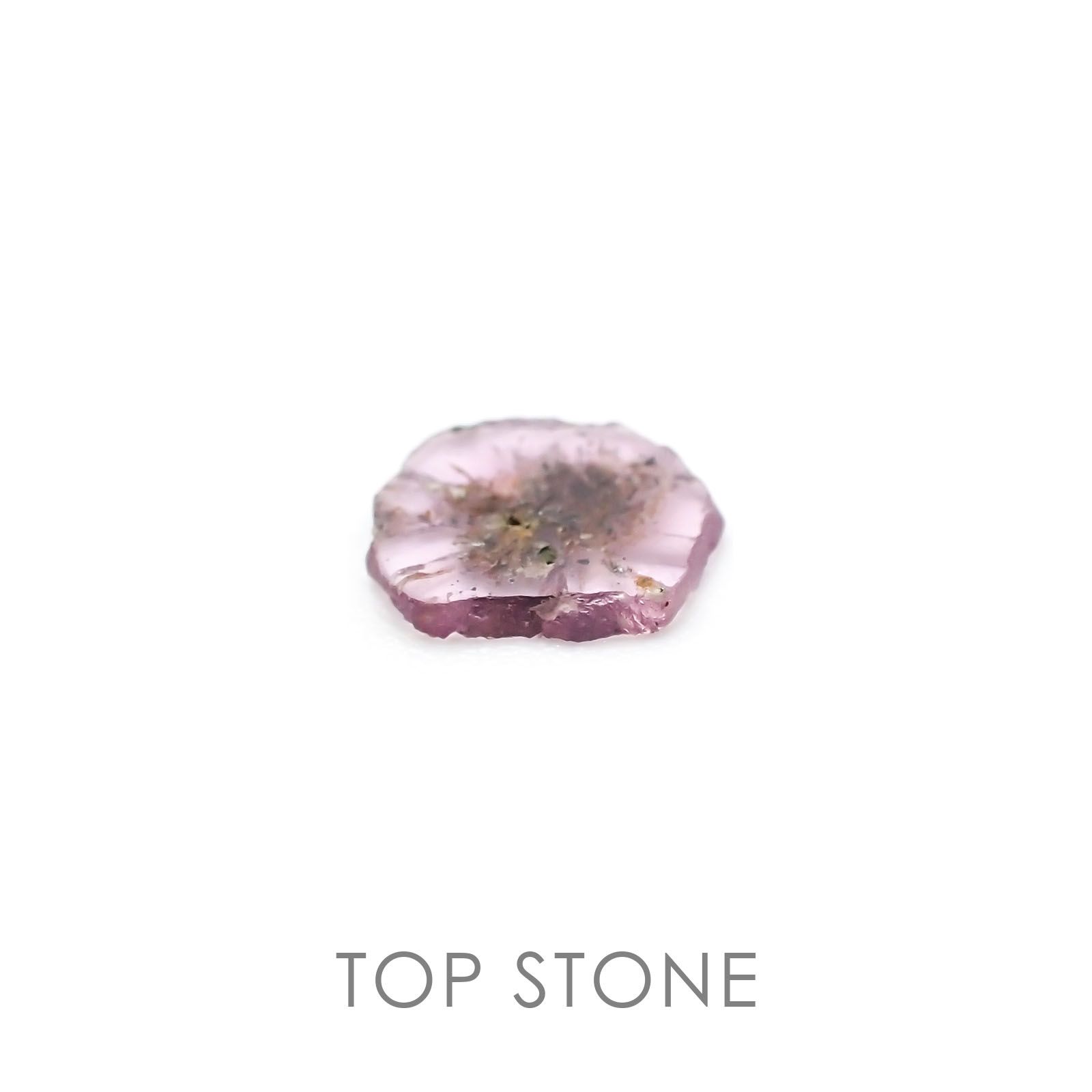 トラピッチェピンクサファイア(宝石名ピンク・サファイア) パキスタン・カシミール産 原石・結晶 0.73ct 識別済[20106825]7.8×7.8mm前後