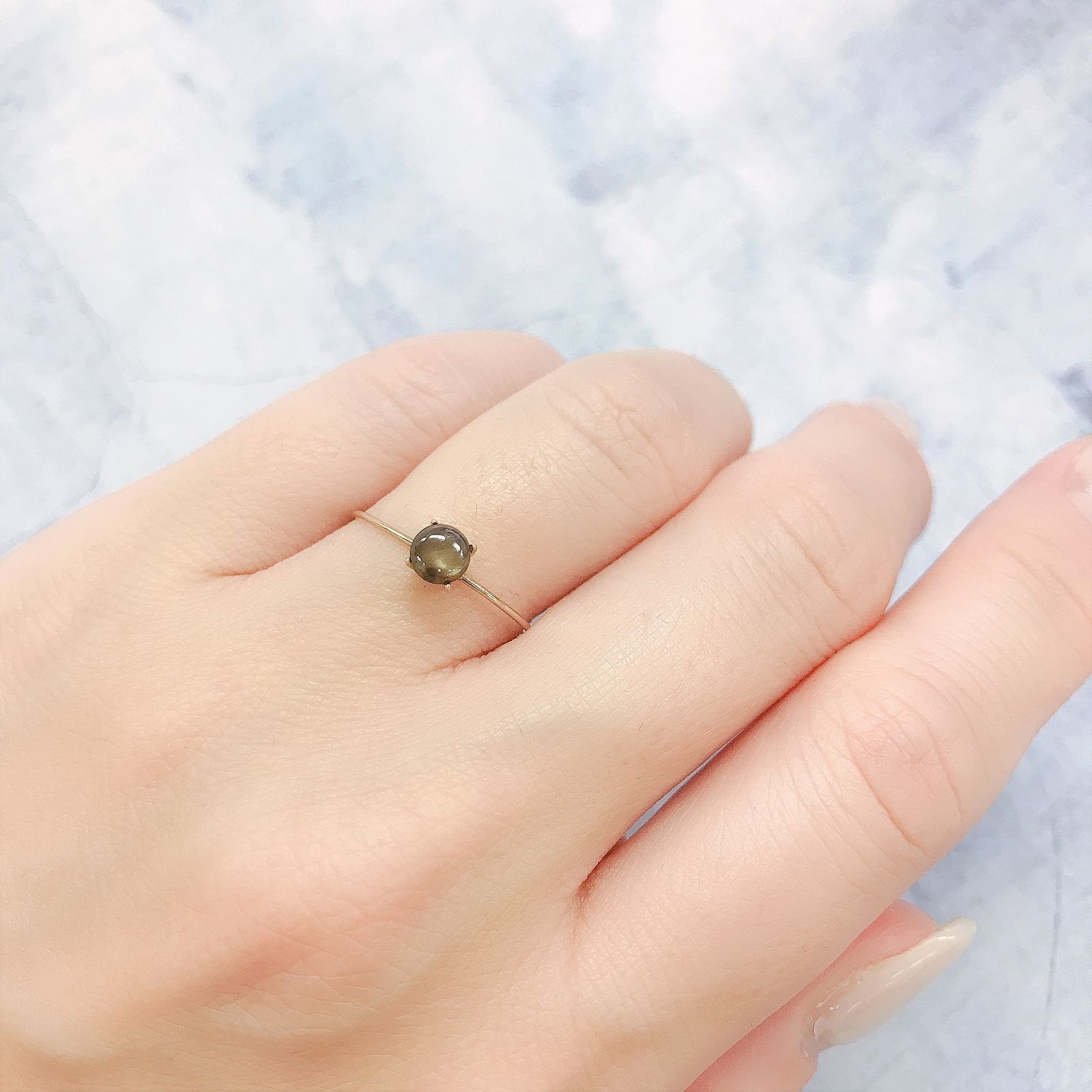 ゴールドシーンサファイア(宝石名シーン・サファイア)ケニア産 0.41ct 識別済[220616219]4.5x4.5mm前後