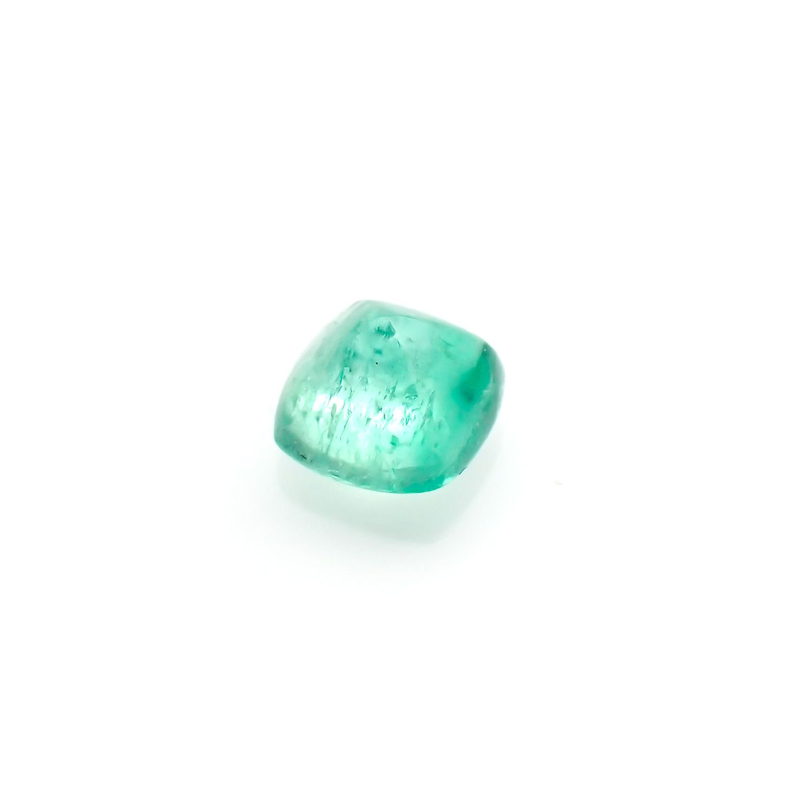 ◇シュガーローフカット◇エメラルド(宝石名エメラルド)コロンビア産 0.52ct 識別済[220515953]4.8x4.7mm前後