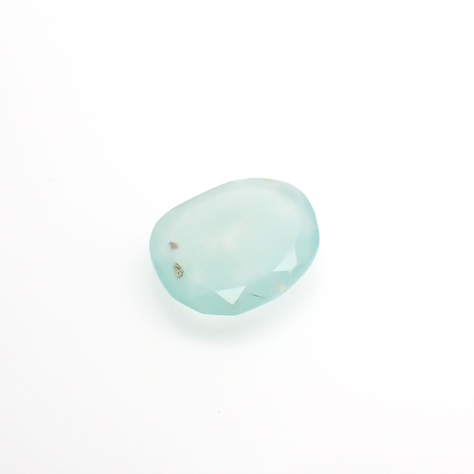◇フリーフォーム・ローズカット◇アクアプレーズ(宝石名ブルー グリーン・カルセドニー)南アフリカ産 2.38ct 識別済[231023788]11.1x9.7mm前後