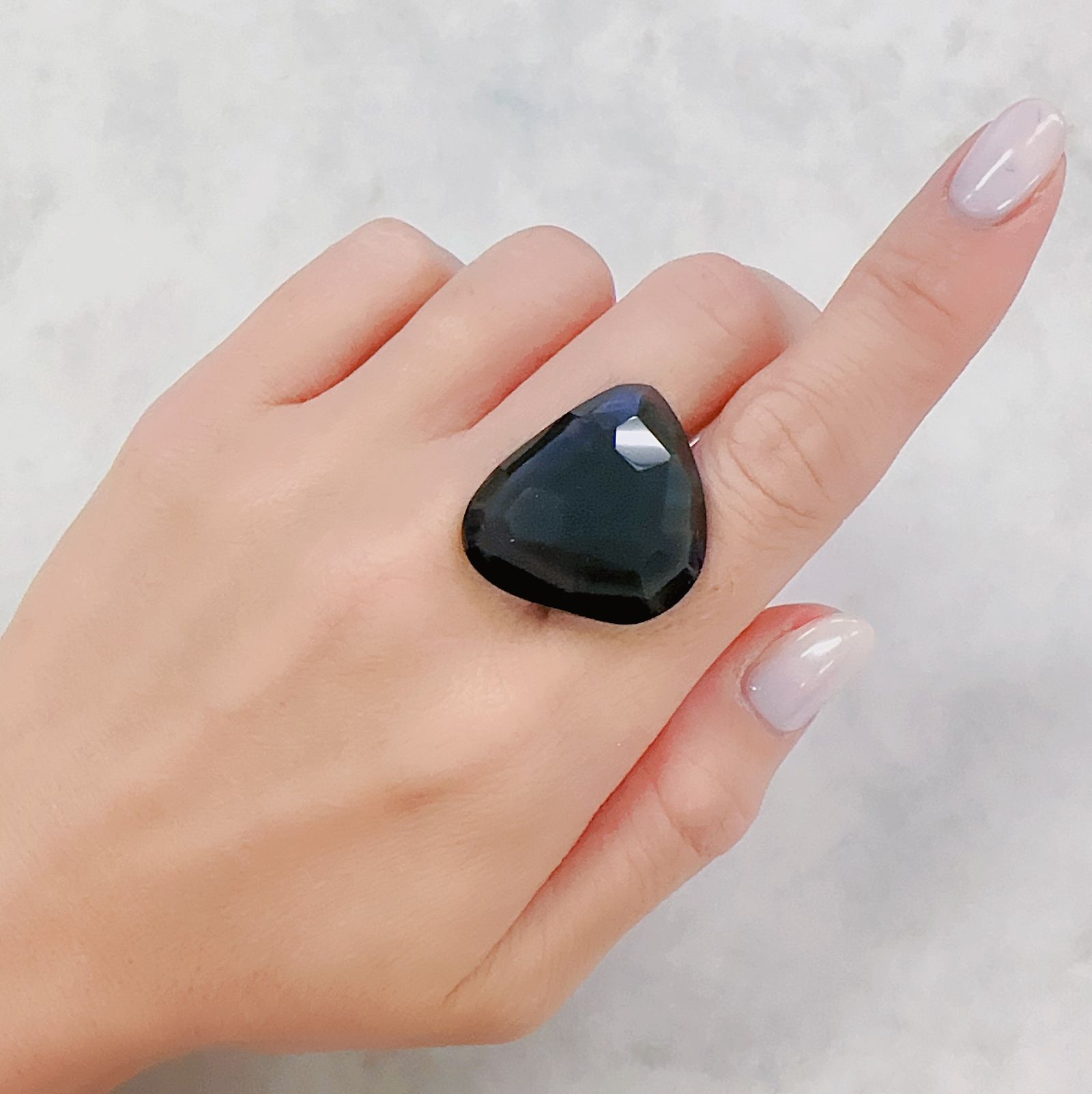 ◇フリーフォーム◇レインボーオブシディアン メキシコ産 23.19ct[230722597]25.5x24.5mm前後