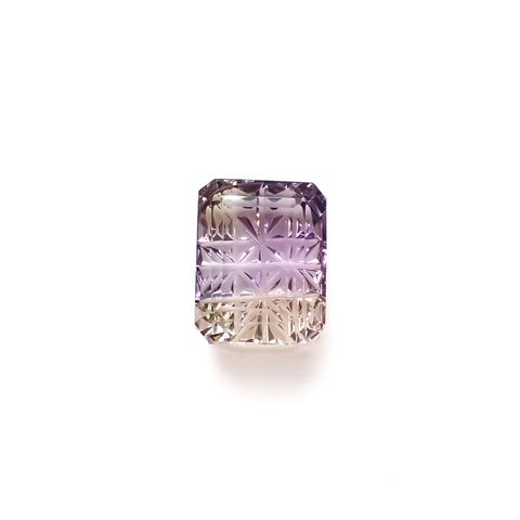 ◇甲州貴石切子Plus Three◇アメトリン カード付き ブラジル産 4.38ct[231225074]10.5x8.2mm前後