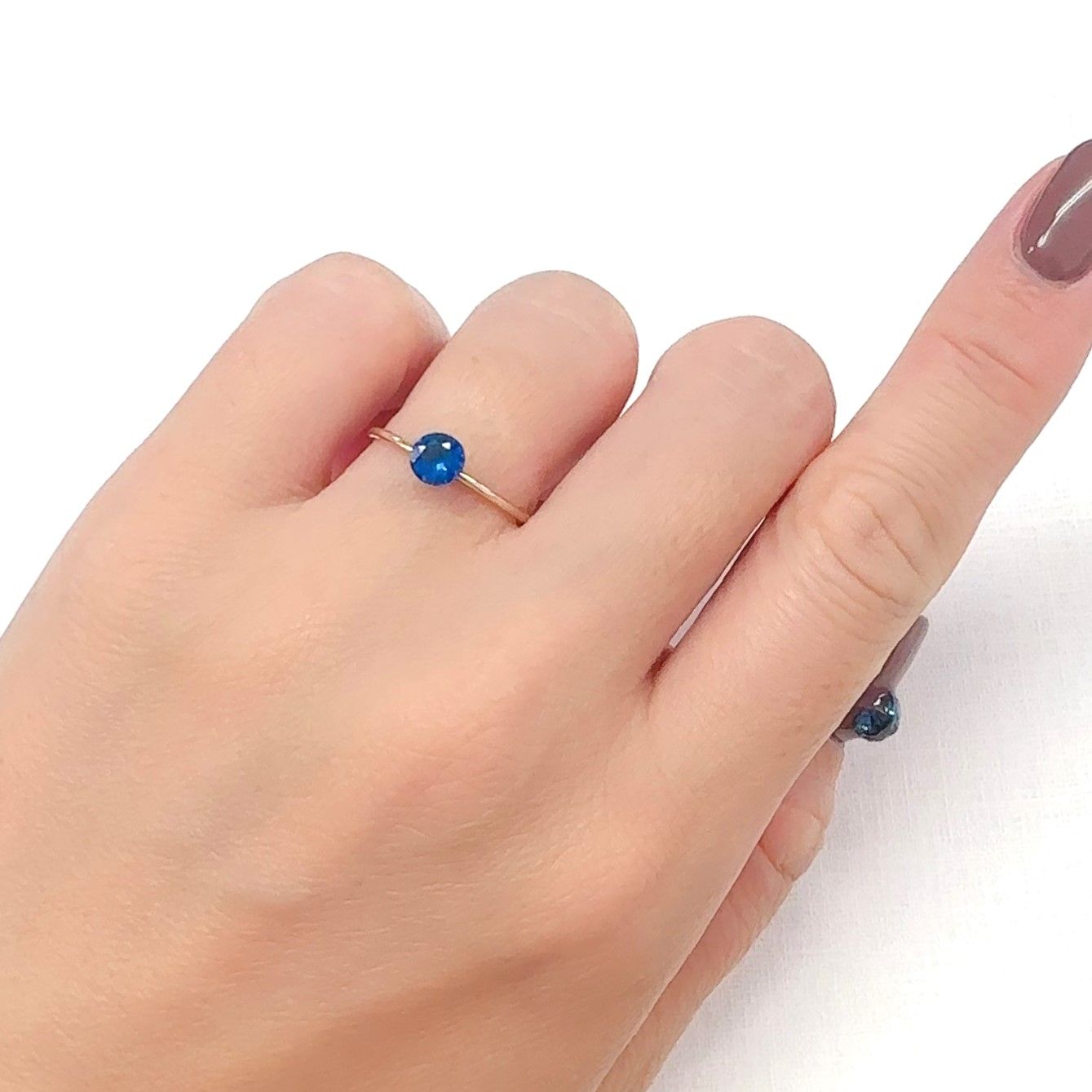 ディープブルーアパタイト マダガスカル産 0.36ct[240628153]4.9x4.9mm前後