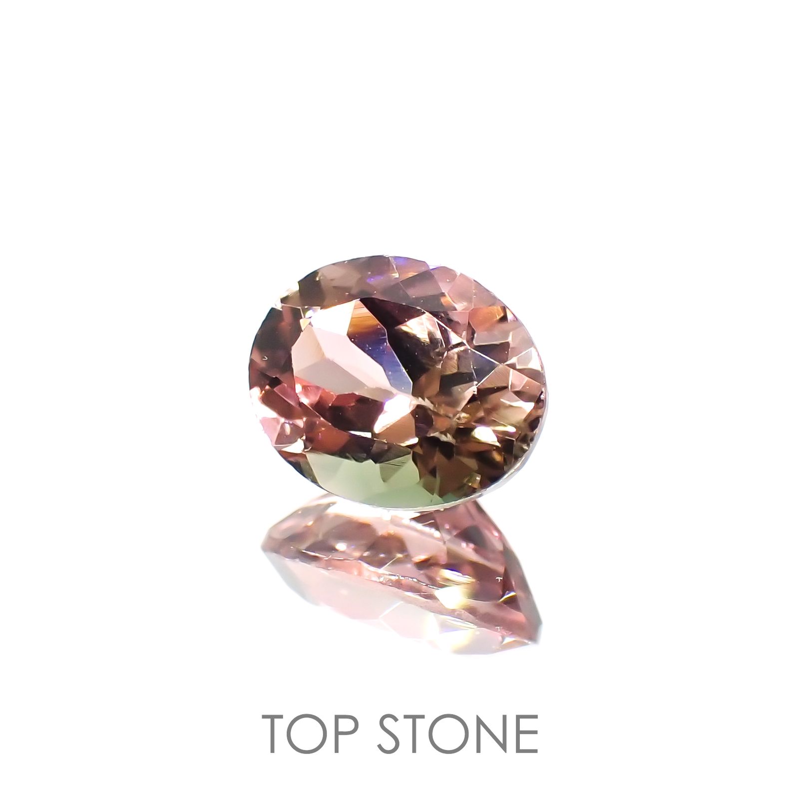 バイカラートルマリン(宝石名バイカラー・トルマリン) コンゴ民主共和国産 2.100ct ソ付(彩珠)[211013595]9.1×7.2mm前後