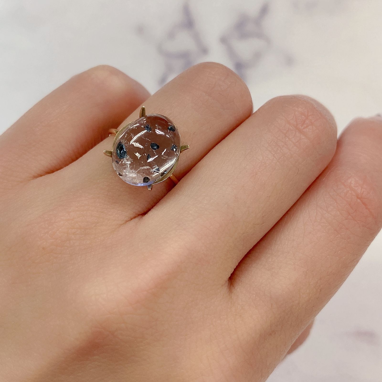 ヘマタイトインクォーツ 中国産 6.33ct[20127999]13.5×10.6mm前後