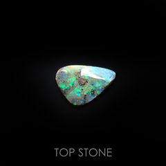 ボルダーオパール 原石磨き(宝石名ボルダー・オパール) オーストラリア産 1.964ct ソ付(彩珠)[210611310]12.2×8.3mm前後