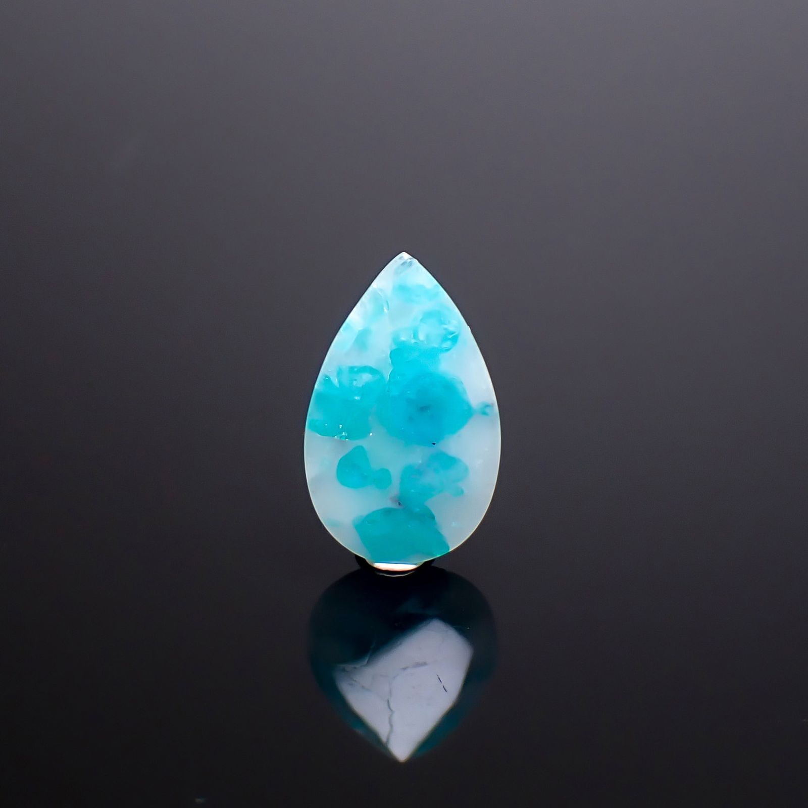 ◇リバーシブル◇パライバトルマリンインクオーツ ブラジル産 3.01ct / 15.9x10mm前後 [260932731]